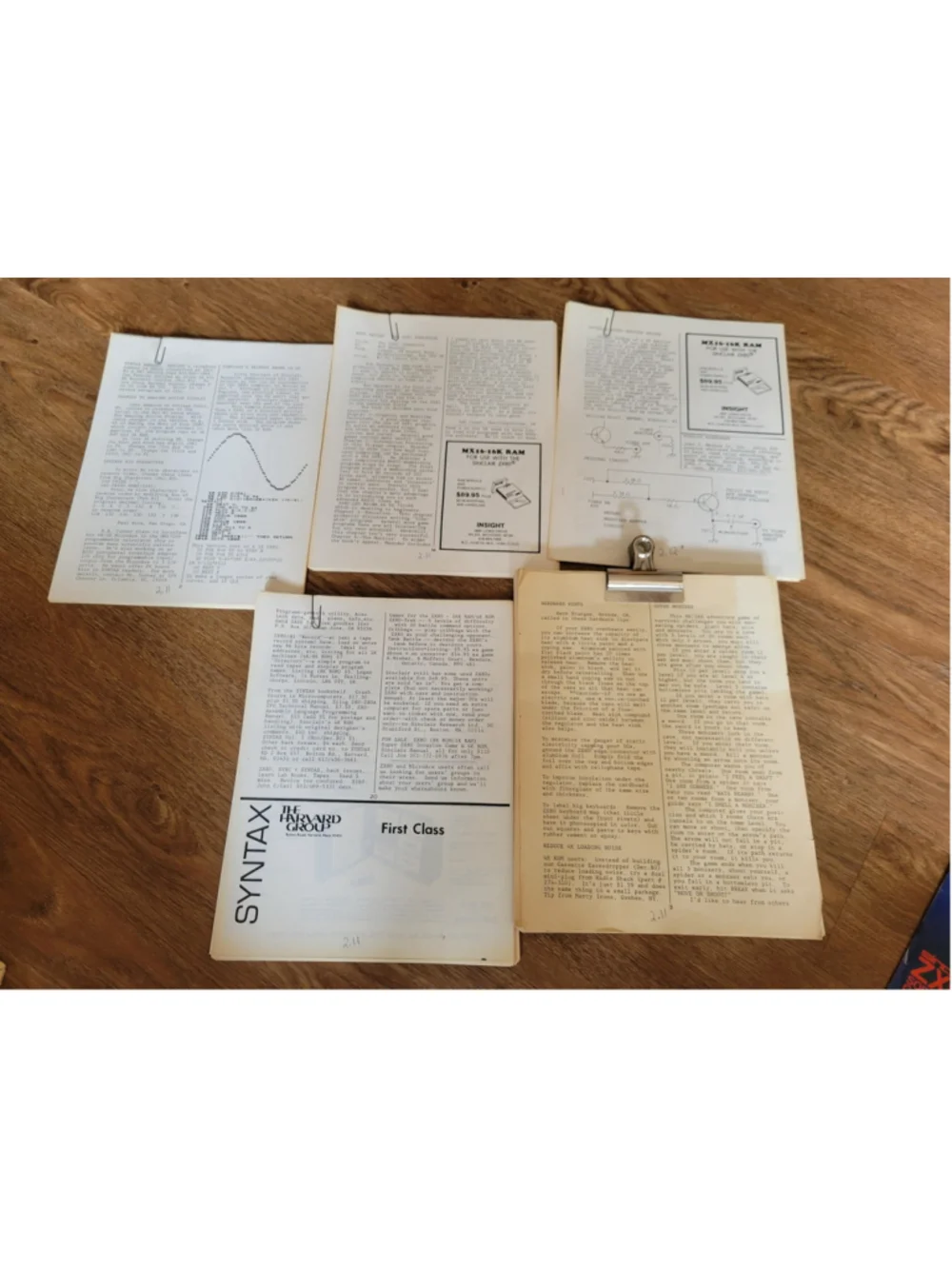 Vintage Sinclair ZX80 ZX81 Computer Paperwork Lot Syntax Newsletters Manuals